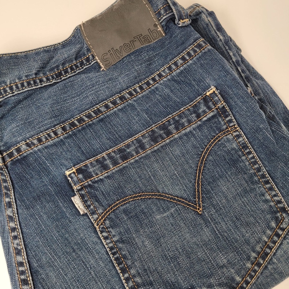 Levis SilverTab Loose Fit Denim Shorts Mens 36 Blue Excellent Baggy 90s Skater